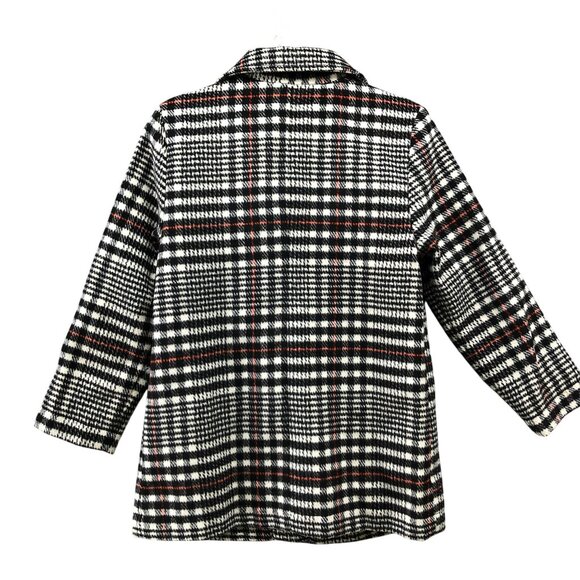 Old Navy Kids 5T Plaid Blazer Jacket Black Red Tartan Plaid Overcoat Formal - Picture 2 of 7